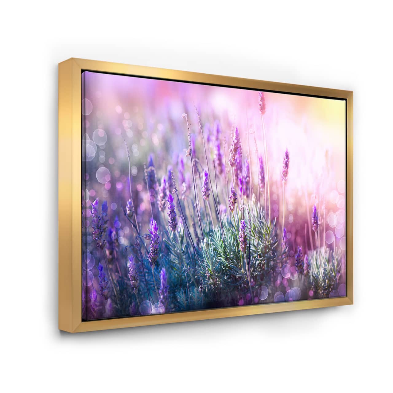 Designart - Growing and Blooming Lavender - Floral Framed Canvas Art print